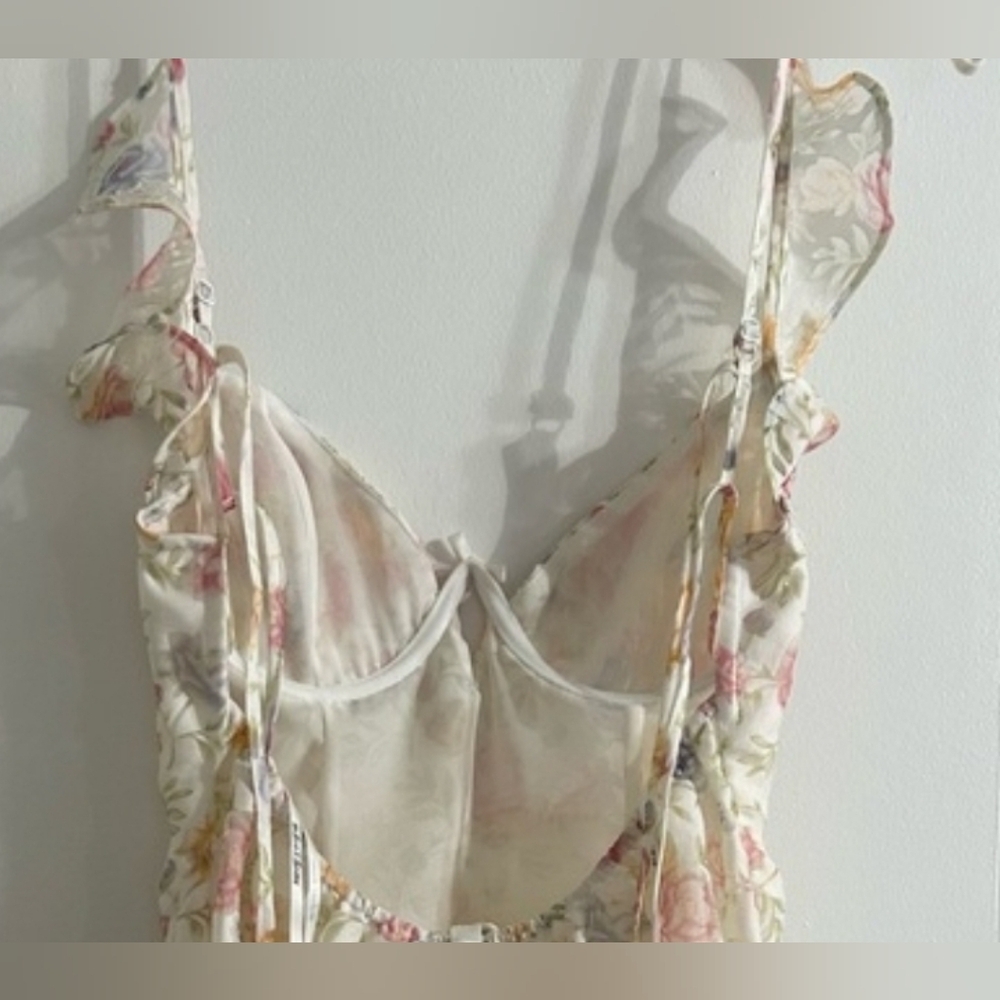 For Love and Lemons Rosie Dress Floral Spring Boho Coquette Girly Frilly Size M - Picture 7 of 16